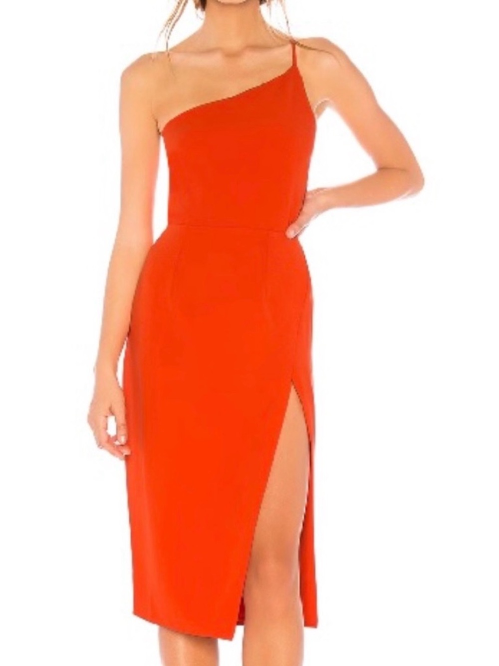 Lover and Friends red orange midi dress